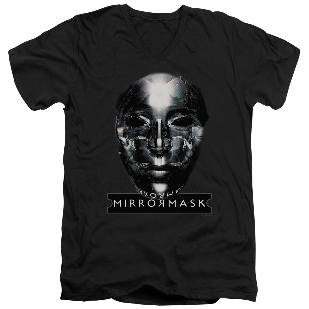 Mirrormask Mask Mens Slim Fit V-Neck T Shirt Black