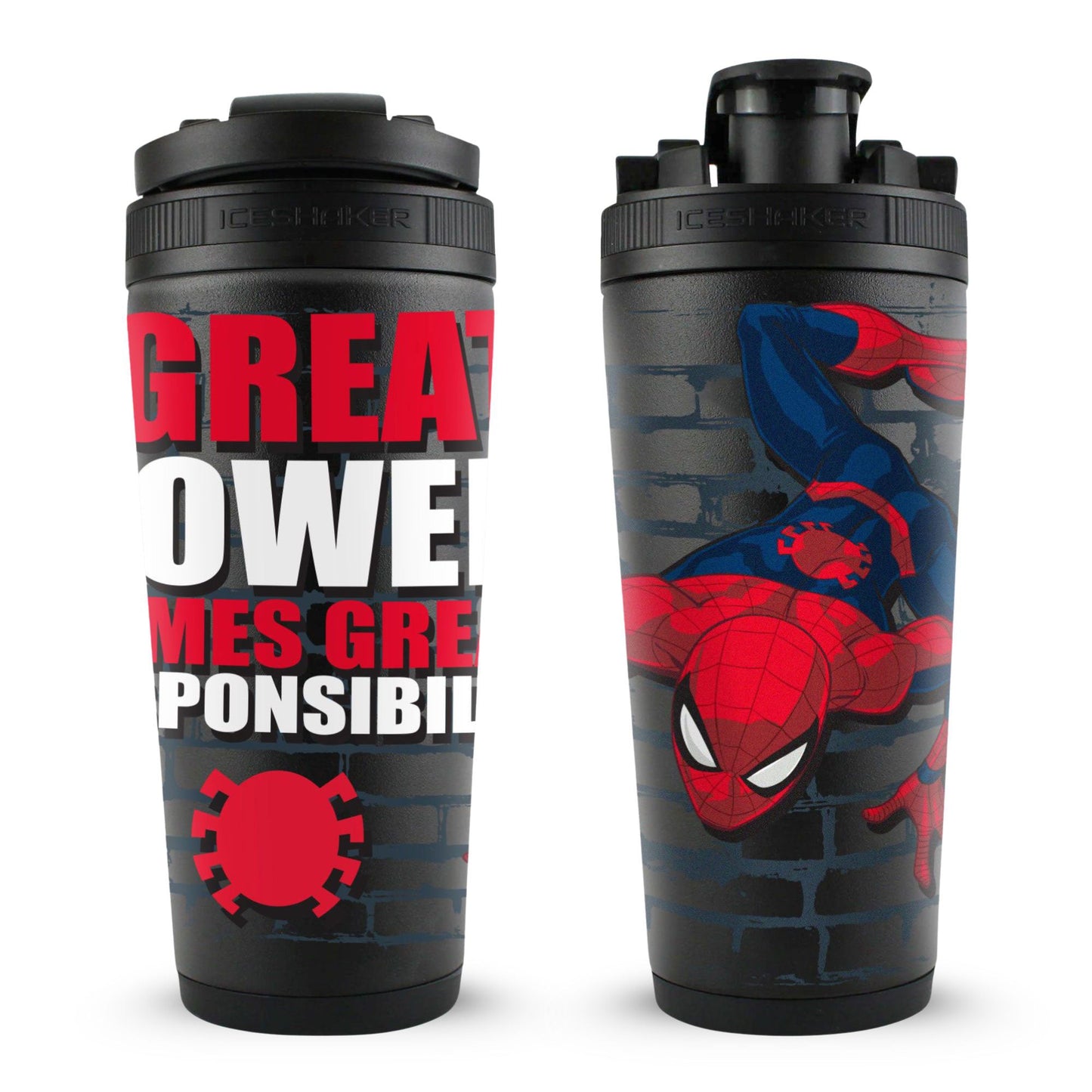 Marvel Spiderman "With Great Power.." 4D Ice Shaker Cup Officially Licensed