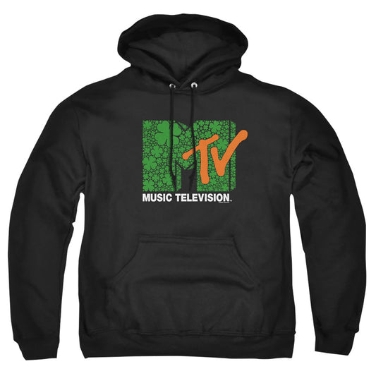 Mtv St. Patrick'S Day Shamrock Logo Mens Hoodie Black