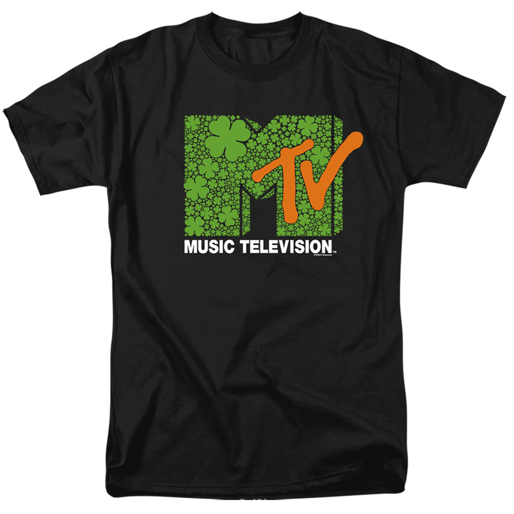 Mtv St. Patrick'S Day Shamrock Logo Mens T Shirt Black