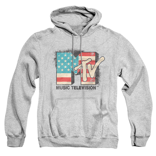 Mtv American Logo Mens Hoodie Athletic Heather