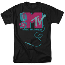 Load image into Gallery viewer, Mtv Microphone Logo Mens T Shirt Black
