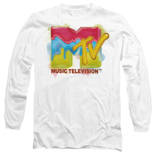 Load image into Gallery viewer, Mtv Paint Logo Mens Long Sleeve Shirt White
