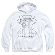 Load image into Gallery viewer, Beavis And Butthead Couch Logo Mens Hoodie White
