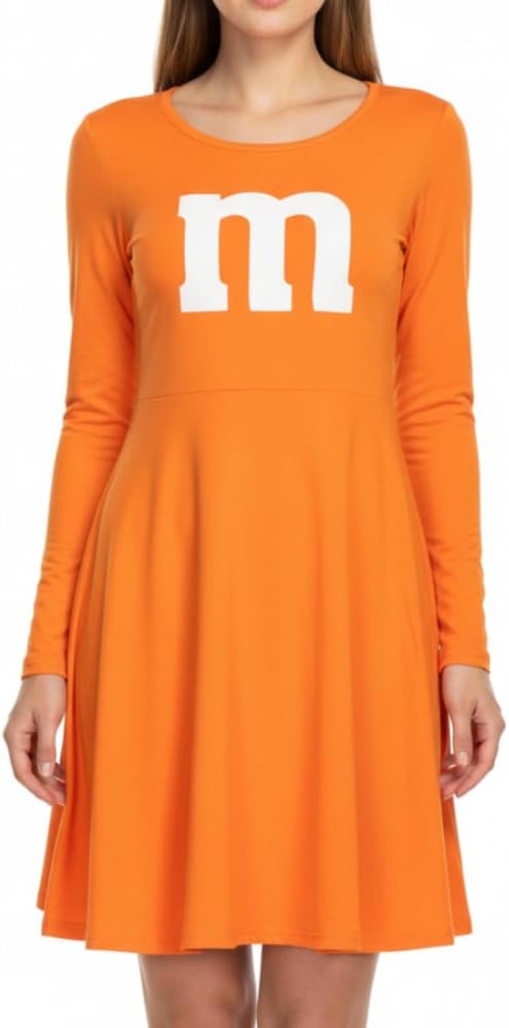 M Team Long Sleeve Women’s Adult Costume Dress Fun Halloween Cosplay Outfit in Multiple Colors