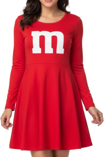 M Team Long Sleeve Women’s Adult Costume Dress Fun Halloween Cosplay Outfit in Multiple Colors