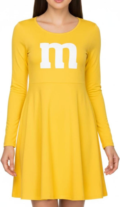 M Team Long Sleeve Women’s Adult Costume Dress Fun Halloween Cosplay Outfit in Multiple Colors
