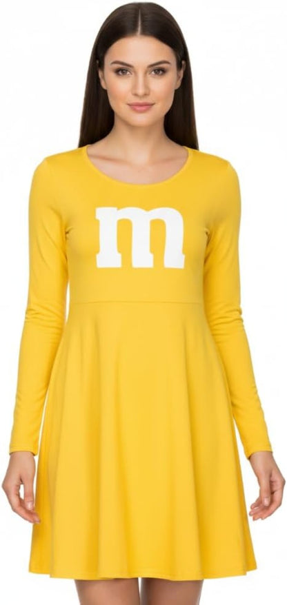 M Team Long Sleeve Women’s Adult Costume Dress Fun Halloween Cosplay Outfit in Multiple Colors