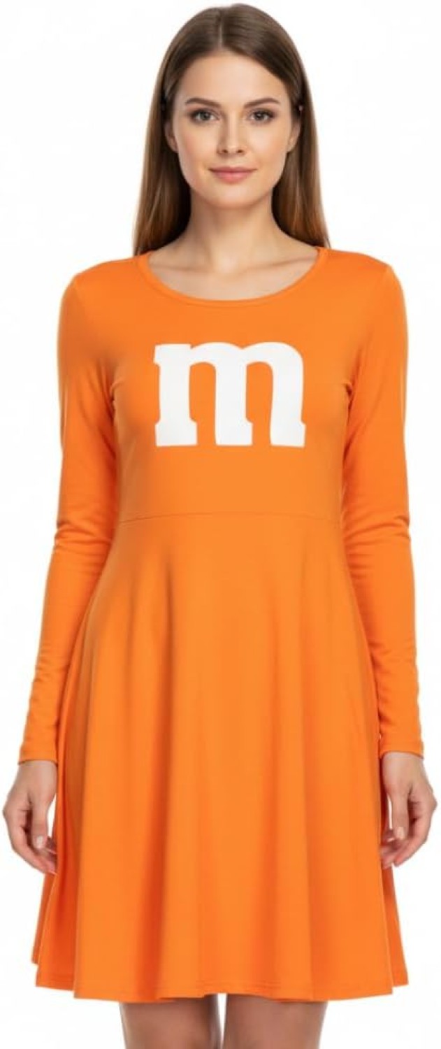 M Team Long Sleeve Women’s Adult Costume Dress Fun Halloween Cosplay Outfit in Multiple Colors