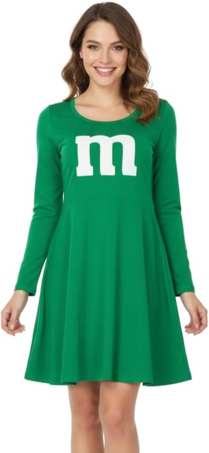 M Team Long Sleeve Women’s Adult Costume Dress Fun Halloween Cosplay Outfit in Multiple Colors