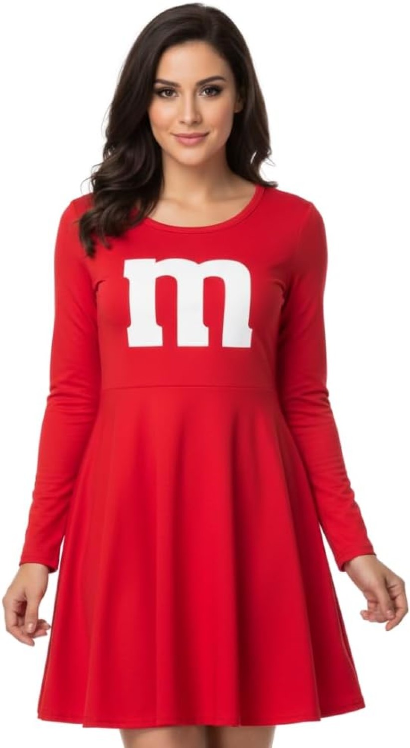 M Team Long Sleeve Women’s Adult Costume Dress Fun Halloween Cosplay Outfit in Multiple Colors