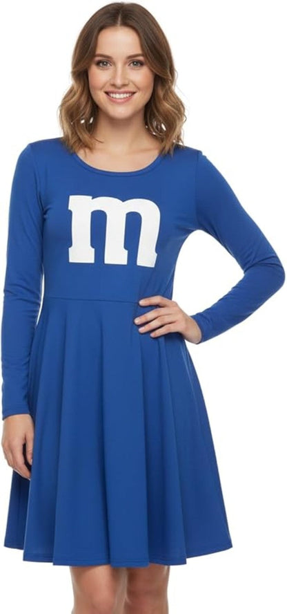 M Team Long Sleeve Women’s Adult Costume Dress Fun Halloween Cosplay Outfit in Multiple Colors