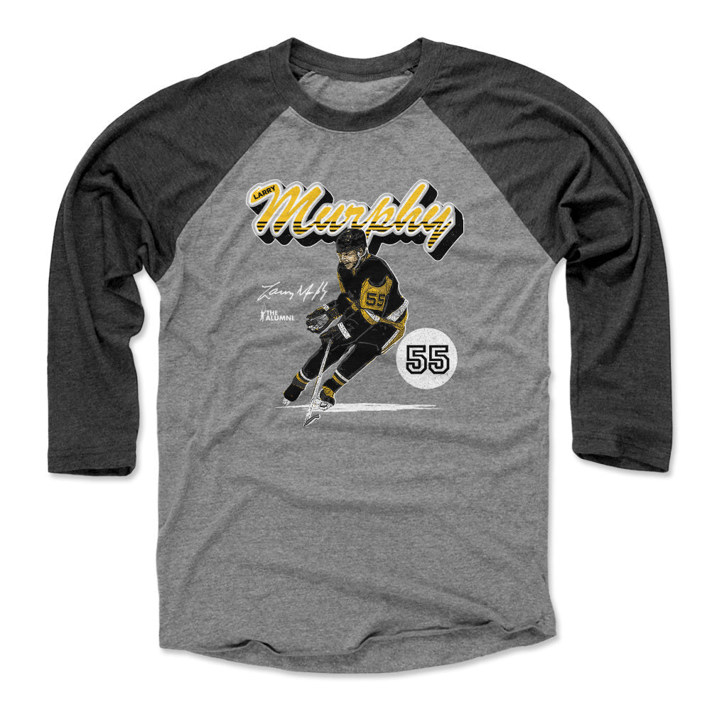 Larry Murphy Pittsburgh Retro Script WHT