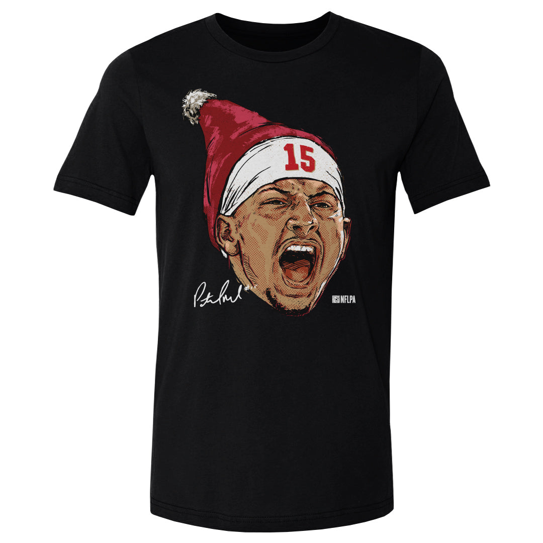 Patrick Mahomes Kansas City Portrait Santa Hat WHT