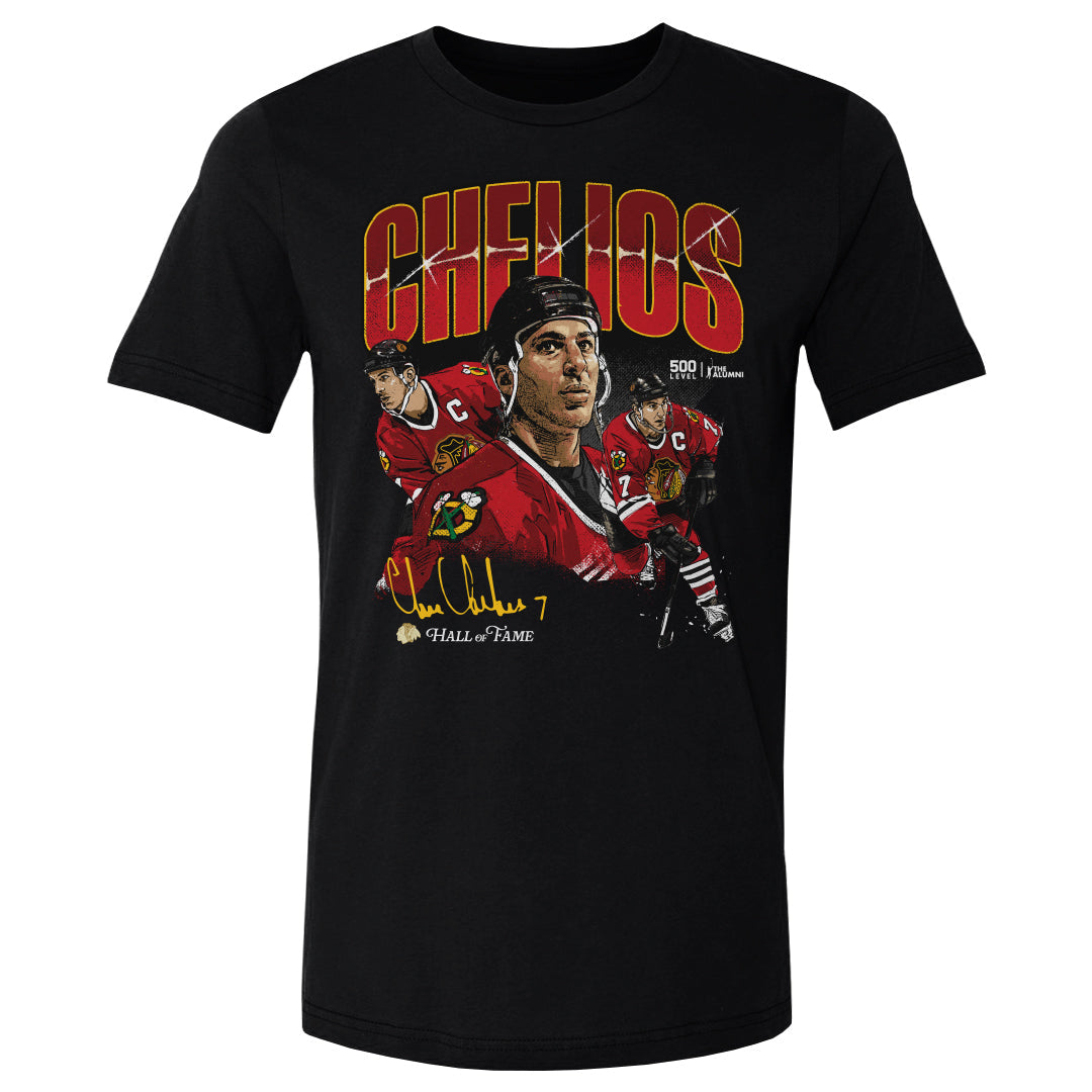 Chris Chelios Chicago Blackhawks Collage WHT