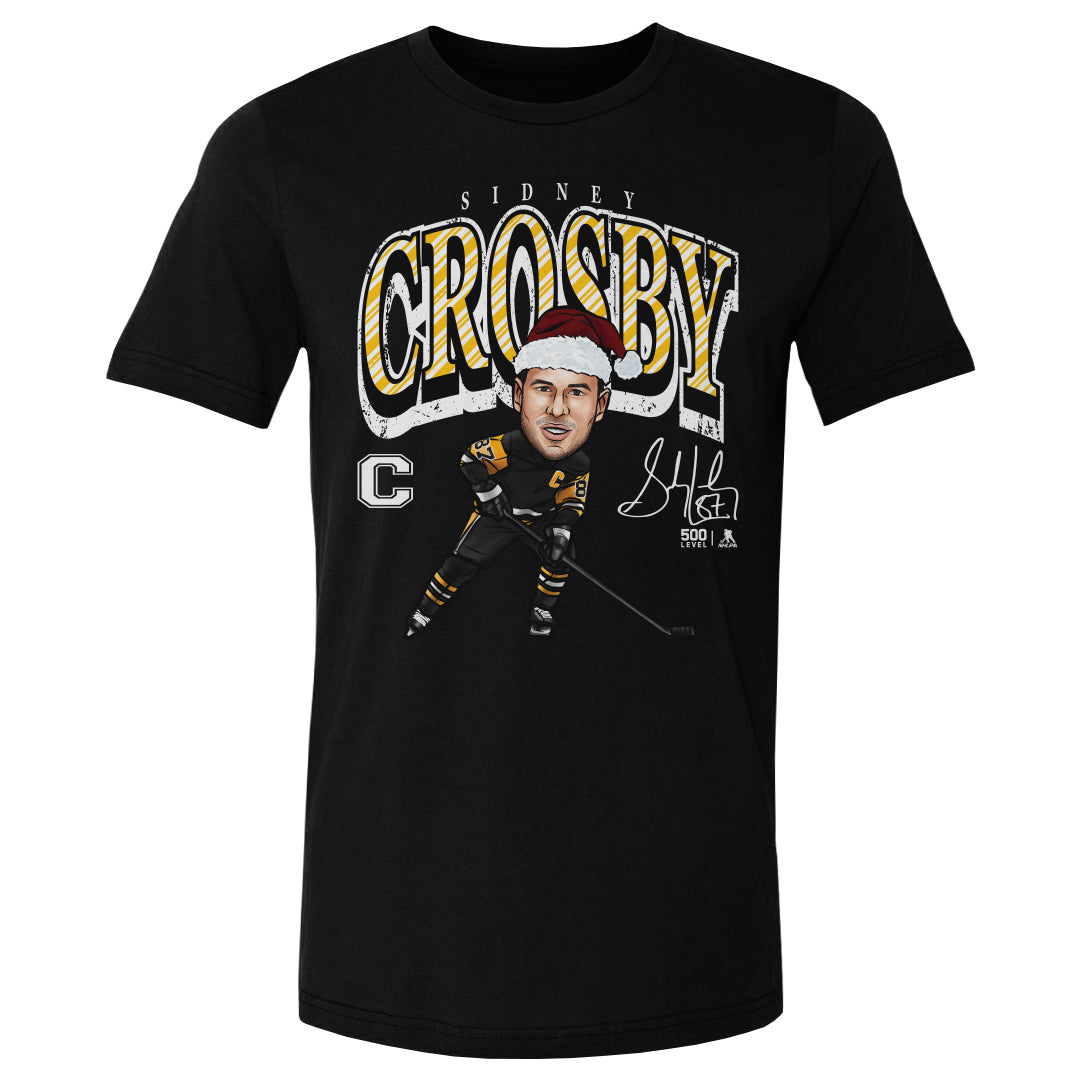 Sidney Crosby Pittsburgh Cartoon Santa Hat WHT