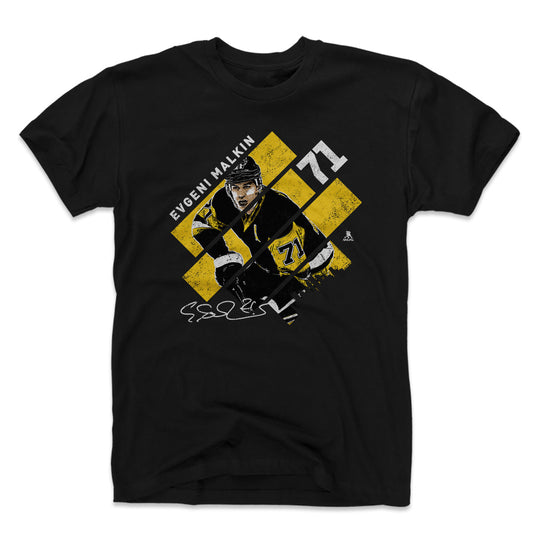 Evgeni Malkin Stripes Y WHT Mens T Shirt 500 Level Officially Licensed Fan Gear