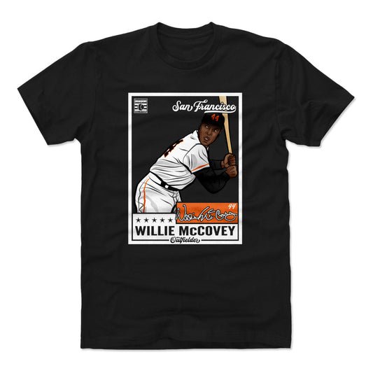 Willie McCovey Throwback Card WHT Mens T Shirt 500 Level Officially Licensed Fan Gear