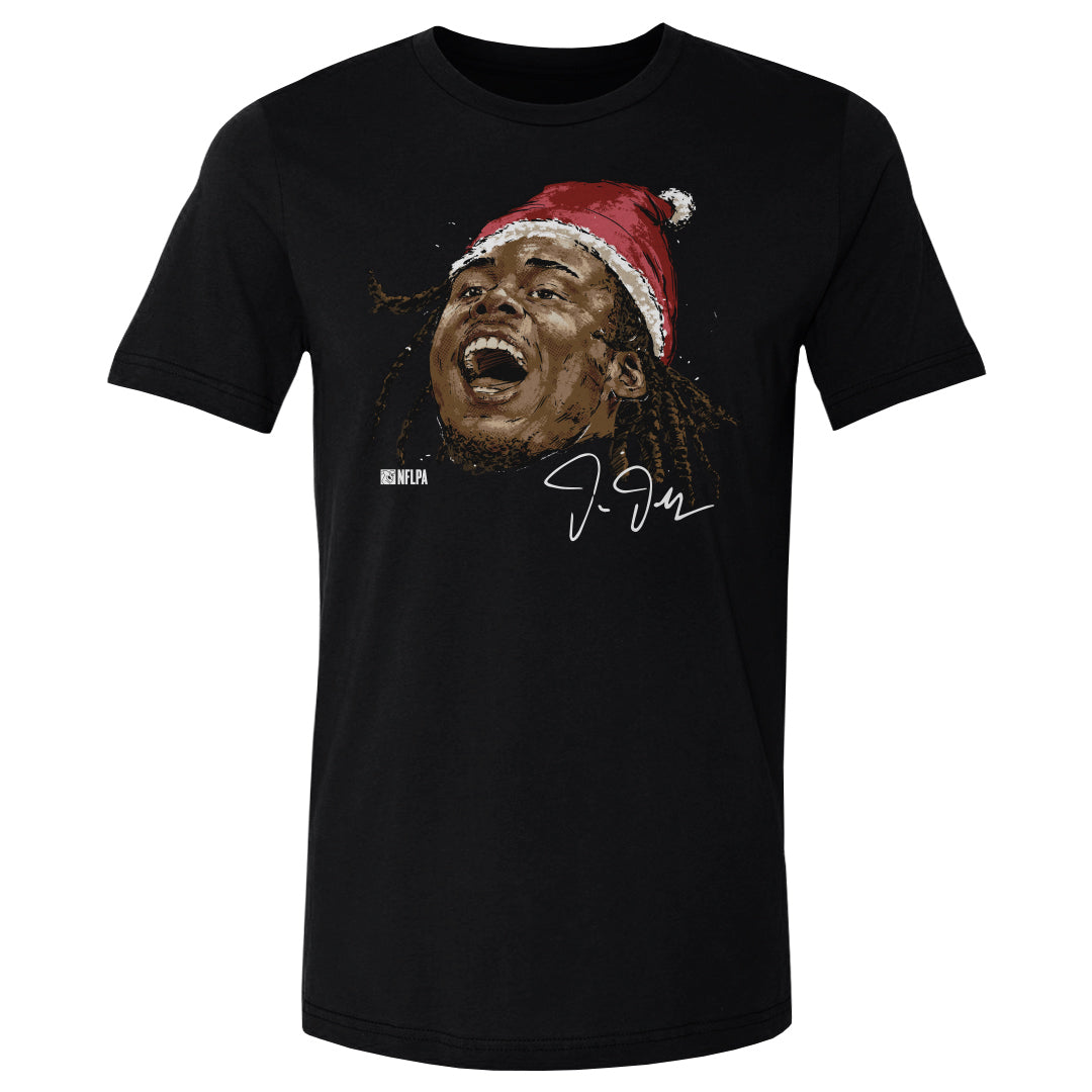 Justin Jefferson Minnesota Portrait Santa Hat WHT