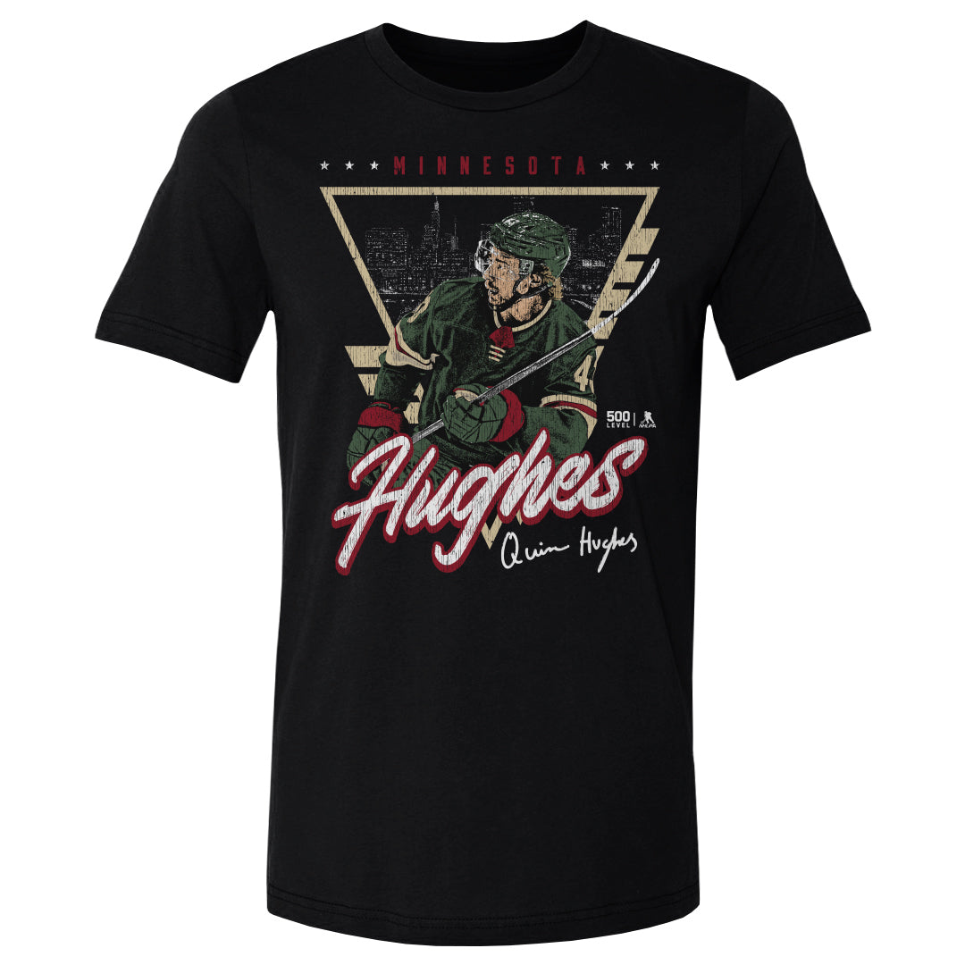 Quinn Hughes Minnesota Triangle Retro WHT