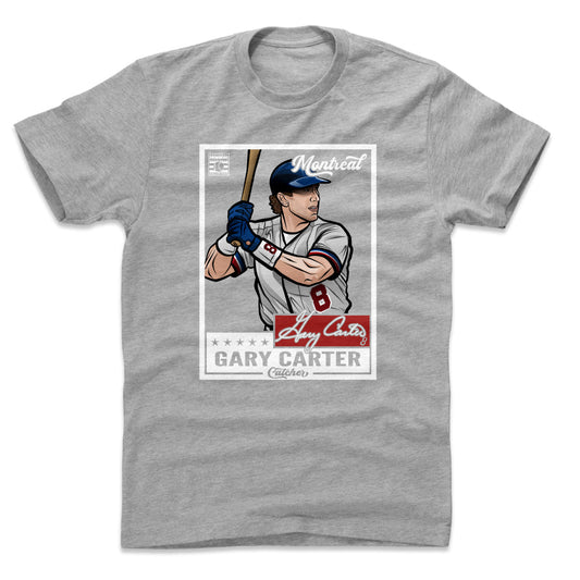 Gary Carter Throwback Card WHT Mens T Shirt 500 Level Officially Licensed Fan Gear