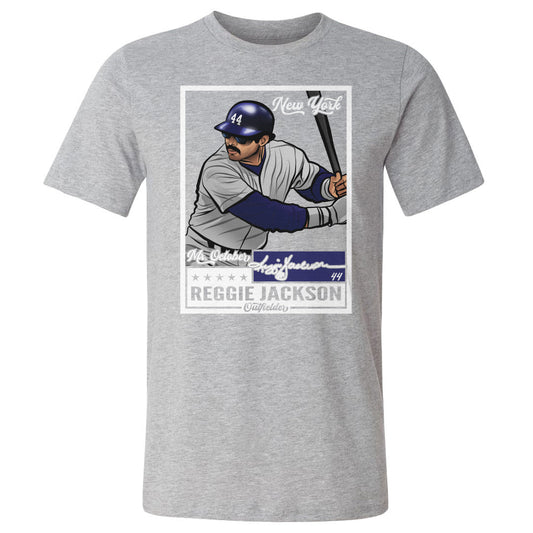 Reggie Jackson Throwback Card WHT Mens T Shirt 500 Level Officially Licensed Fan Gear