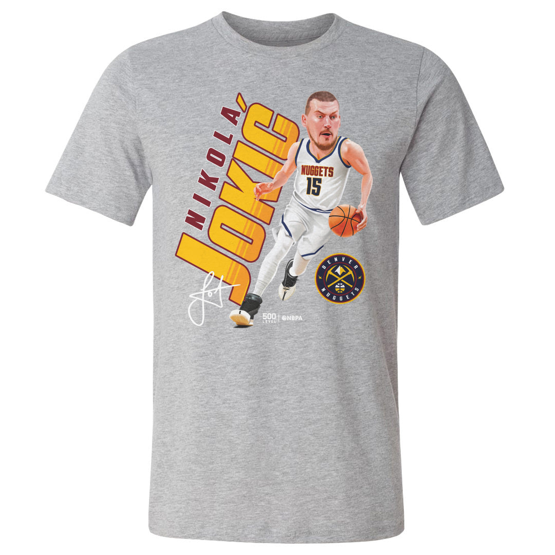 Nikola Jokic Denver Nuggets Caricature WHT