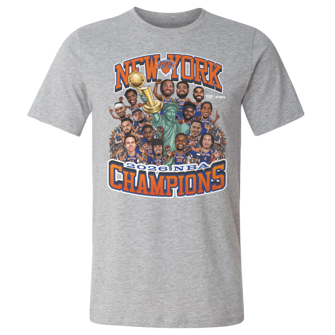New York Knicks NBA Finals 2026 Champions Caricature WHT