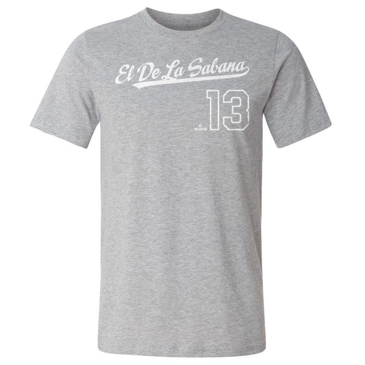 Ronald Acuna Jr. El De La Sabana 2019 Players Weekend Script WHT Mens T Shirt 500 Level Officially Licensed Fan Gear