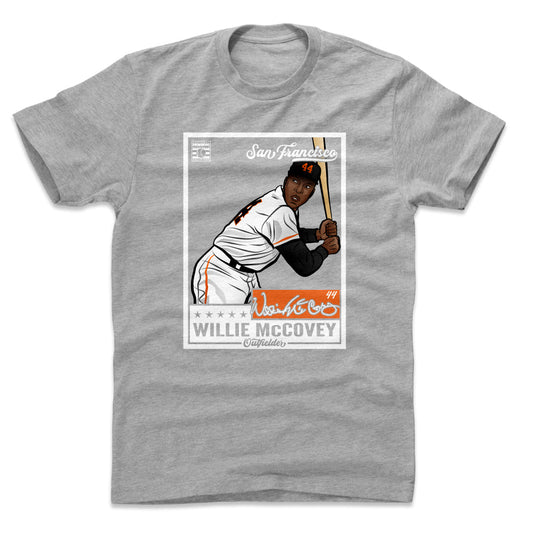 Willie McCovey Throwback Card WHT Mens T Shirt 500 Level Officially Licensed Fan Gear