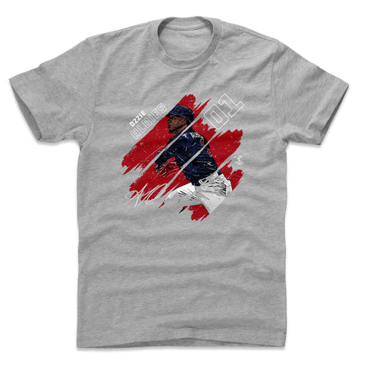 Ozzie Albies Stripes WHT Mens T Shirt 500 Level Officially Licensed Fan Gear