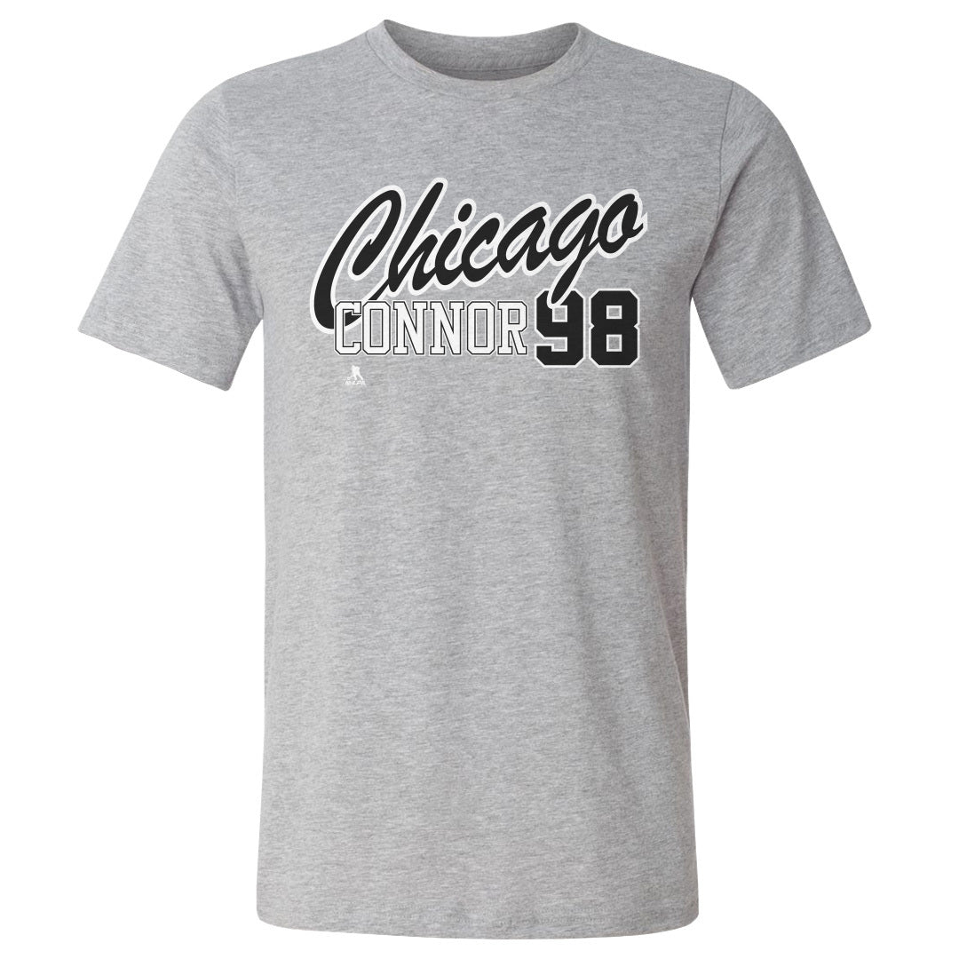 Connor Bedard Chicago Script 98 WHT