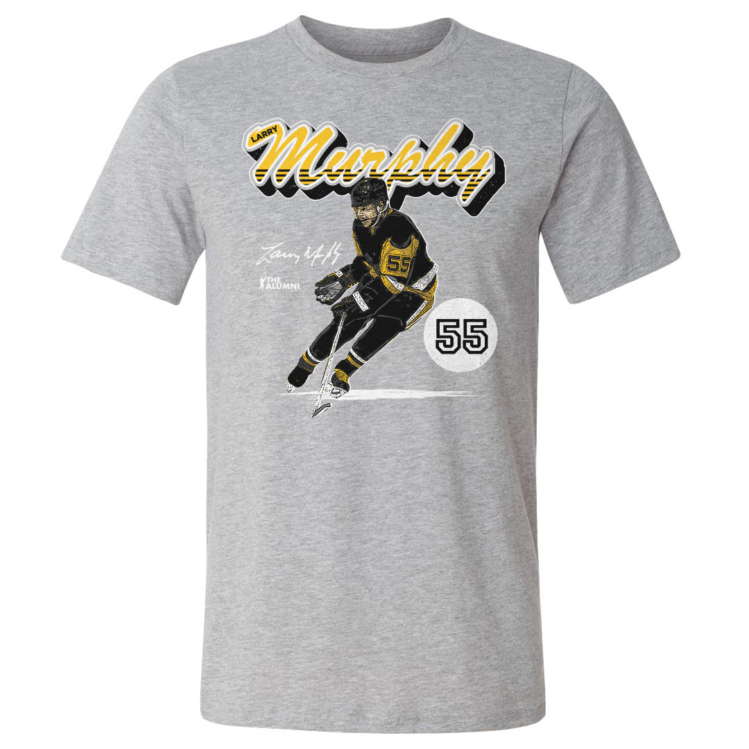 Larry Murphy Pittsburgh Retro Script WHT