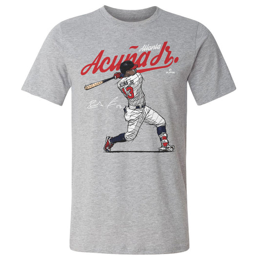 Ronald Acuna Jr. Score R WHT Mens T Shirt 500 Level Officially Licensed Fan Gear