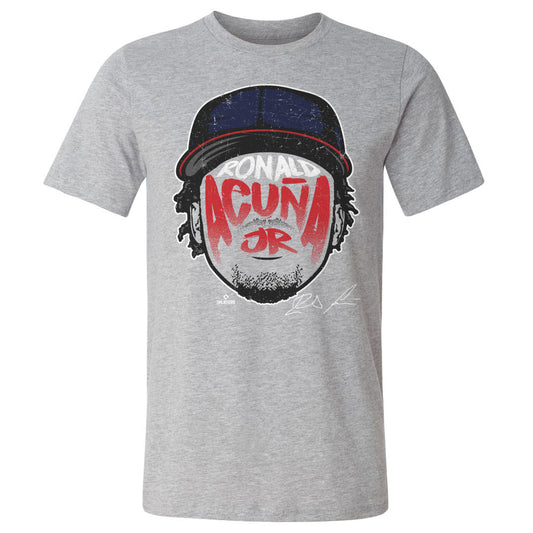 Ronald Acuna Jr. Player Silhouette WHT Mens T Shirt 500 Level Officially Licensed Fan Gear