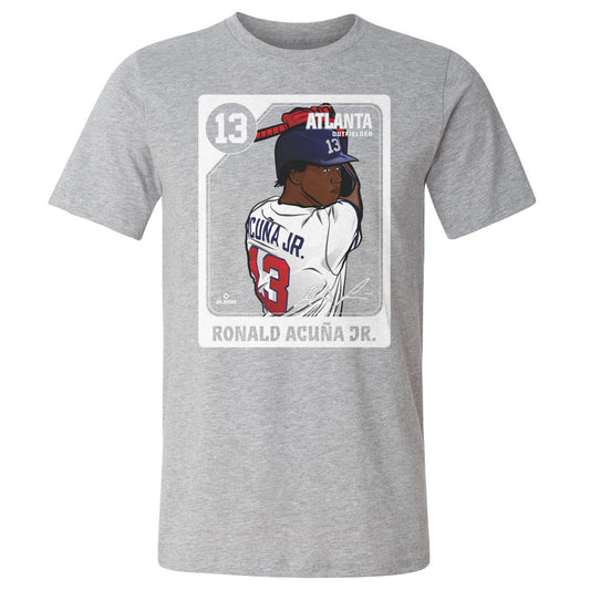 Ronald Acuna Jr. Card WHT Mens T Shirt 500 Level Officially Licensed Fan Gear