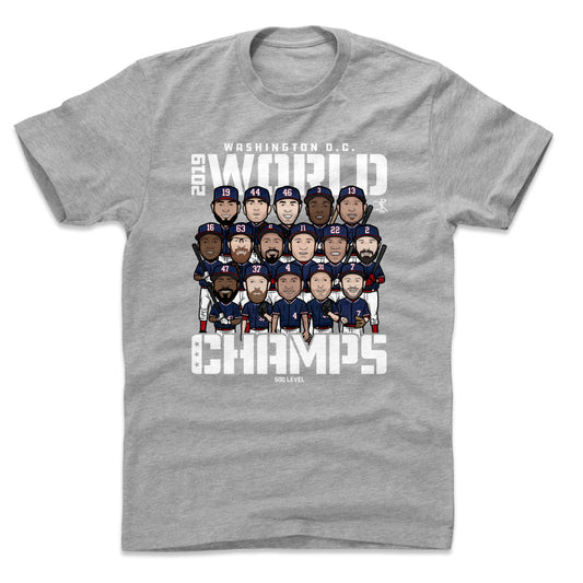 Washington Baseball 2019 World Champs WHT Mens T Shirt 500 Level Officially Licensed Fan Gear