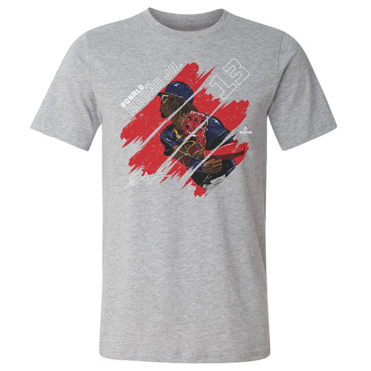 Ronald Acuna Jr. Stripes WHT Mens T Shirt 500 Level Officially Licensed Fan Gear
