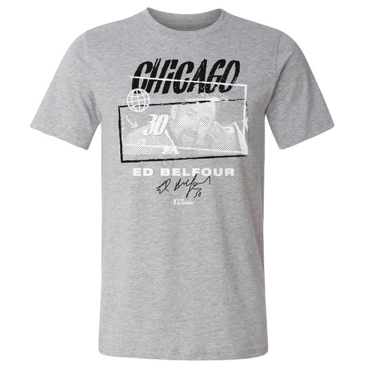 Ed Belfour Chicago Tones WHT Mens T Shirt 500 Level Officially Licensed Fan Gear