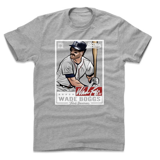 Wade Boggs Throwback Card WHT Mens T Shirt 500 Level Officially Licensed Fan Gear