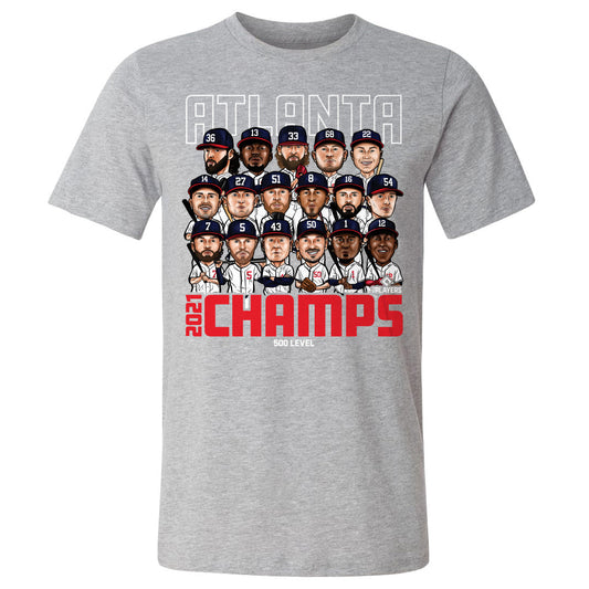 Atlanta Baseball 2021 Champions WHT Mens T Shirt 500 Level Officially Licensed Fan Gear