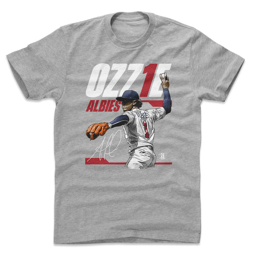 Ozzie Albies Tech R WHT Mens T Shirt 500 Level Officially Licensed Fan Gear