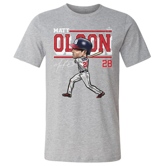 Matt Olson Atlanta Cartoon WHT Mens T Shirt 500 Level Officially Licensed Fan Gear