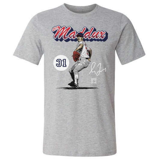Greg Maddux Atlanta Retro Script WHT Mens T Shirt 500 Level Officially Licensed Fan Gear