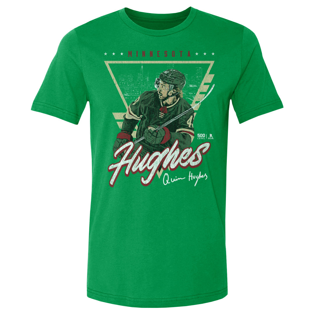 Quinn Hughes Minnesota Triangle Retro WHT