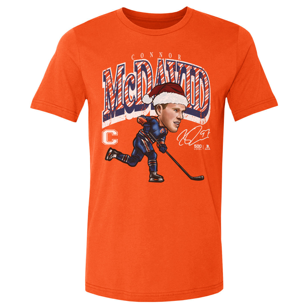 Connor McDavid Edmonton Cartoon Santa Hat WHT