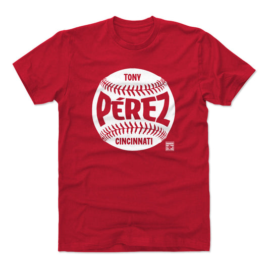 Tony Perez Cincinnati Baseball WHT Mens T Shirt 500 Level Officially Licensed Fan Gear