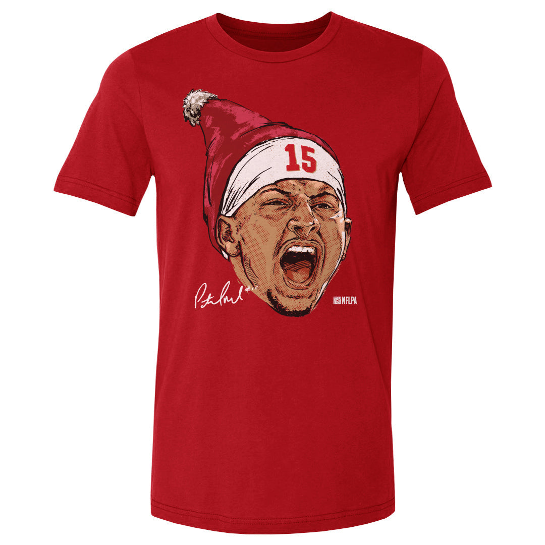 Patrick Mahomes Kansas City Portrait Santa Hat WHT