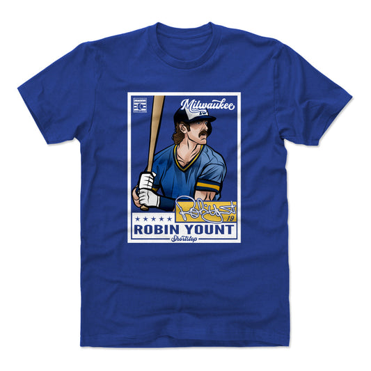 Robin Yount Throwback Card WHT Mens T Shirt 500 Level Officially Licensed Fan Gear