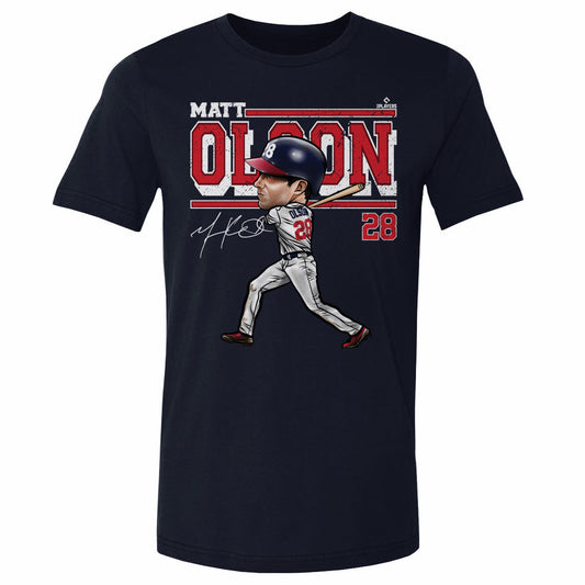 Matt Olson Atlanta Cartoon WHT Mens T Shirt 500 Level Officially Licensed Fan Gear